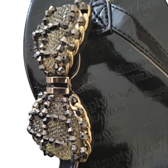 * SOLD* Simply Vera Wang women's beaded butterfly knots slippers, 7-8, black - Picture 8 of 9